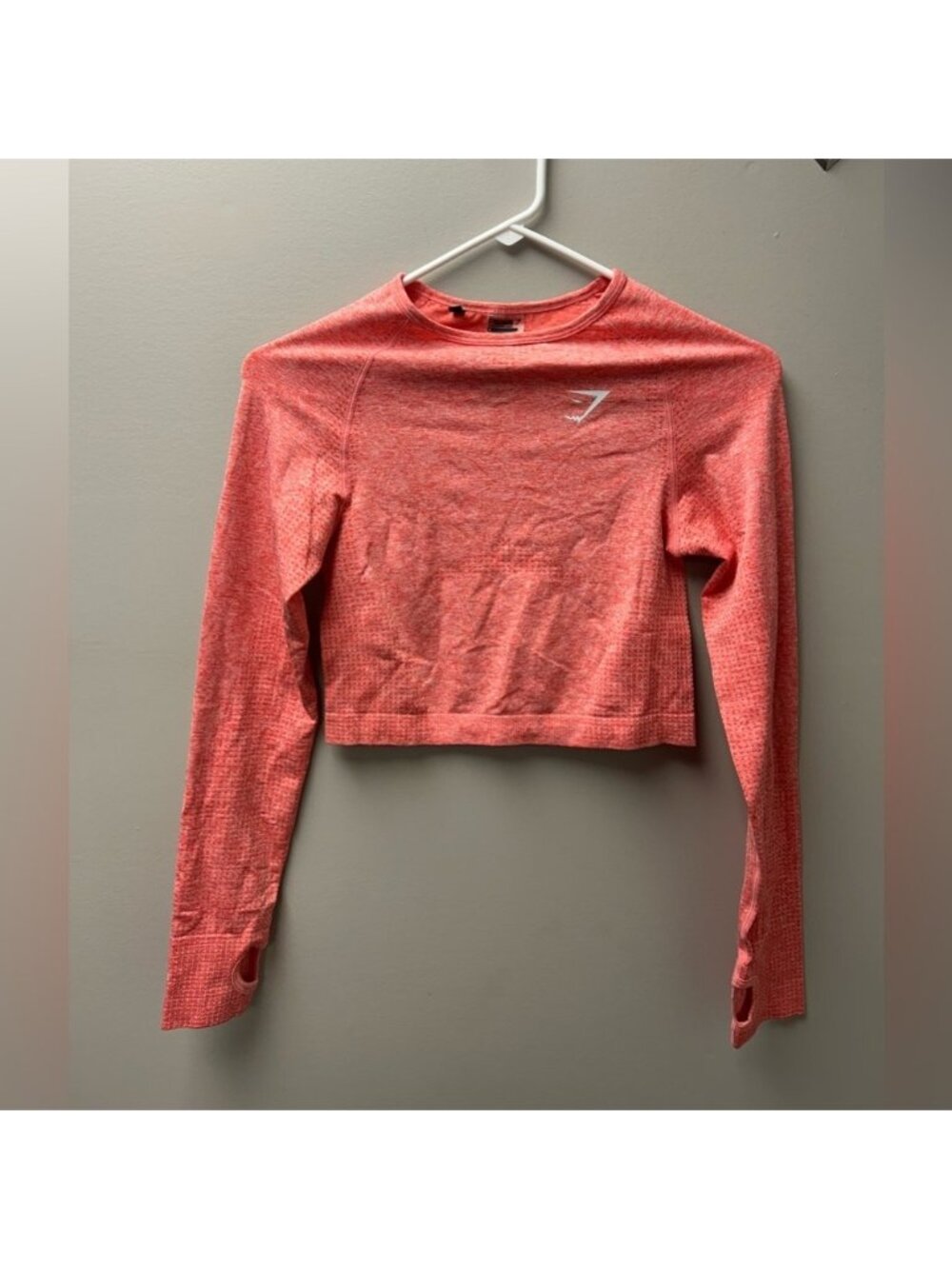 Gymshark Women’s Vital Coral Red/Marl Cropped Top